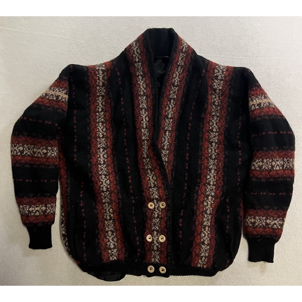 Bill Baber Wool Cardigan Hand Made in Scotland Adult Size Large DAMAGED